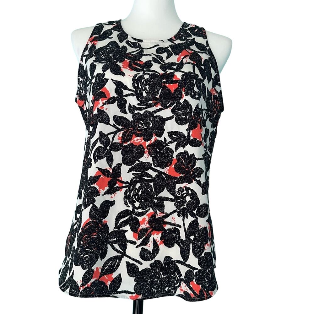 Ann Taylor Sleeveless Top Size Medium Black White